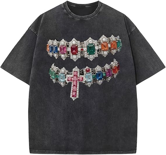 Oversized Tshirts for Men Graphic Vintage Tees Y2k Acid Wash Streetwear Shirts Hip Hop Grunge Harajuku Shirt Tops