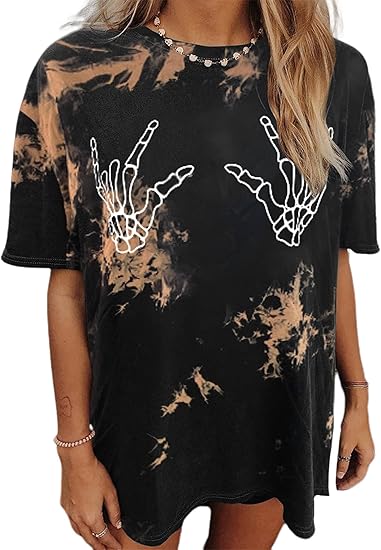 Avanova Women Graphic Letter Print Oversized T Shirt Short Sleeve Casual Summer Loose Fit Tee Top