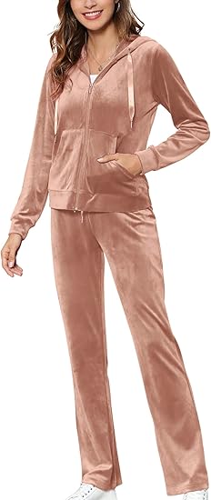 Womens Sports Outfits Set 2 Piece Tracksuits for Women Workout Sweatsuits Long Sleeve Hoodie Sweatshirt Pants